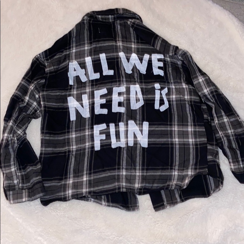 Zara girls button down flannel